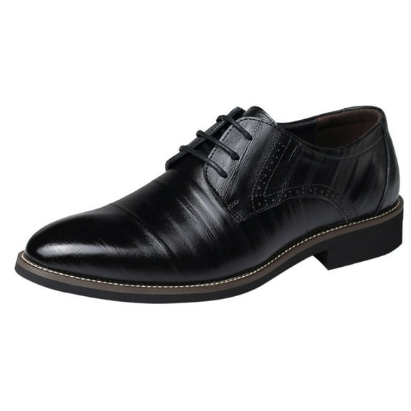 KaLI_store Mens Dress Shoes Men's Oxford Leather Dress Shoes Comfort Business Casual Shoes Fashion Dress Sneakers Office Working Driving Walking Loafers Shoe,Black