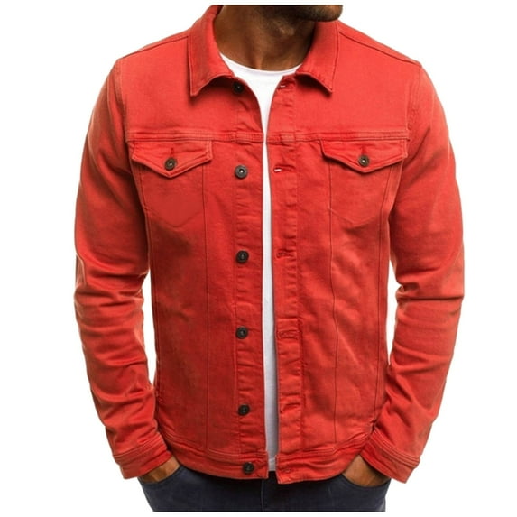 KaLI_store Mens Jackets Casual Men's Lightweight Bomber Jacket Causal Varsity Flight Windbreaker Track Jacket Red,M