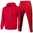 thumbnail image 1 of KaLI_store Mens Outfits Men's Tracksuits 2 Piece Casual Jogging Outfits Long Sleeve Track Suits for Men Set Red,XL, 1 of 3