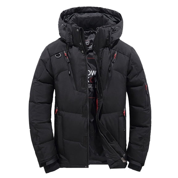 KaLI_store Mens Parka Coat Men's Puffer Jacket Waterproof Winter Parka jacket Warm Thicken Ski Coat Black,3XL