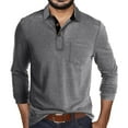 thumbnail image 1 of KaLI_store Mens Shirts Pullover Tops for Men Casual Long Sleeve Crew Neck Henley Shirts Grey,L, 1 of 4