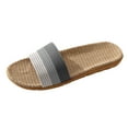 thumbnail image 1 of KaLI_store Mens Slippers Men's Comfy Memory Foam Slide Slippers Breathable Mesh Cloth House Shoes,Grey, 1 of 1
