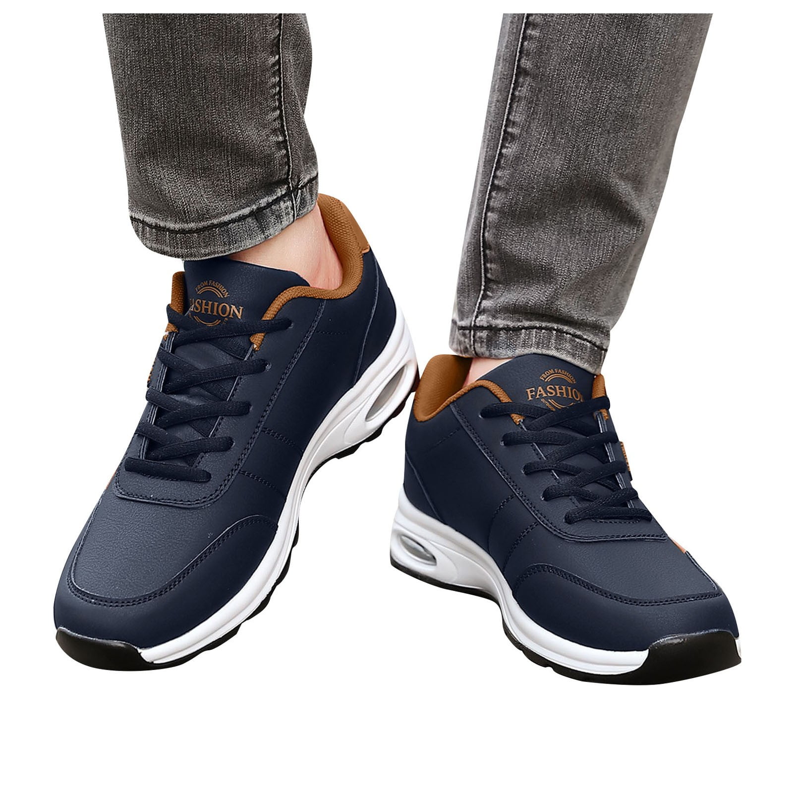 KaLI_store Mens Sneakers Outdoor Running Shoes Breathable Comfortable Walking Shoes Blue,8