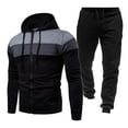 thumbnail image 1 of KaLI_store Mens Suits Wen's Tracksuit 2 Piece Long Sleeve Pullover Jogging Track Suit Casual Sweatsuit Black,XL, 1 of 4