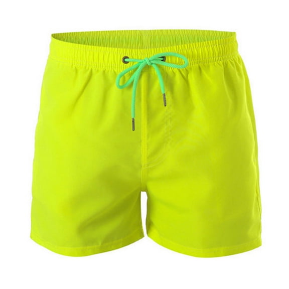 KaLI_store Mens Swim Trunks Men's Swim Trunks Quick Dry Board Shorts Beach Swimwear Bathing Suit Yellow,M