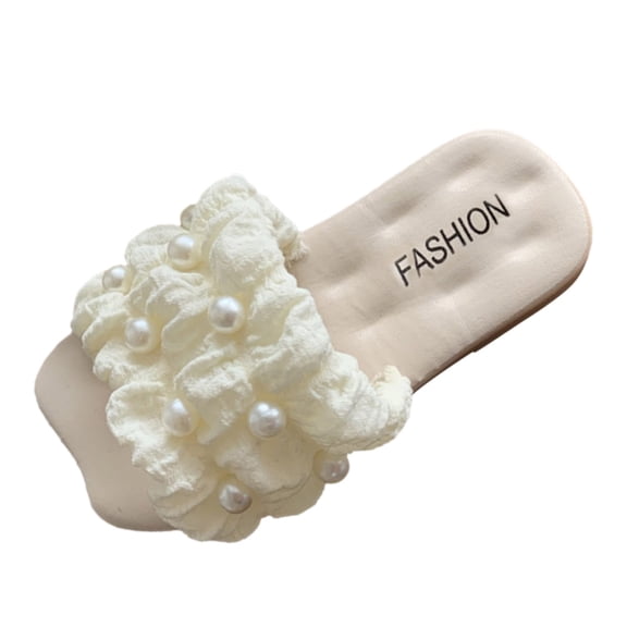 KaLI_store Non Slip Shoes for Girl Slippers Summer Home Girl's Indoor Non-Slip Soft Bottom Household Sandals and Slippers White,2