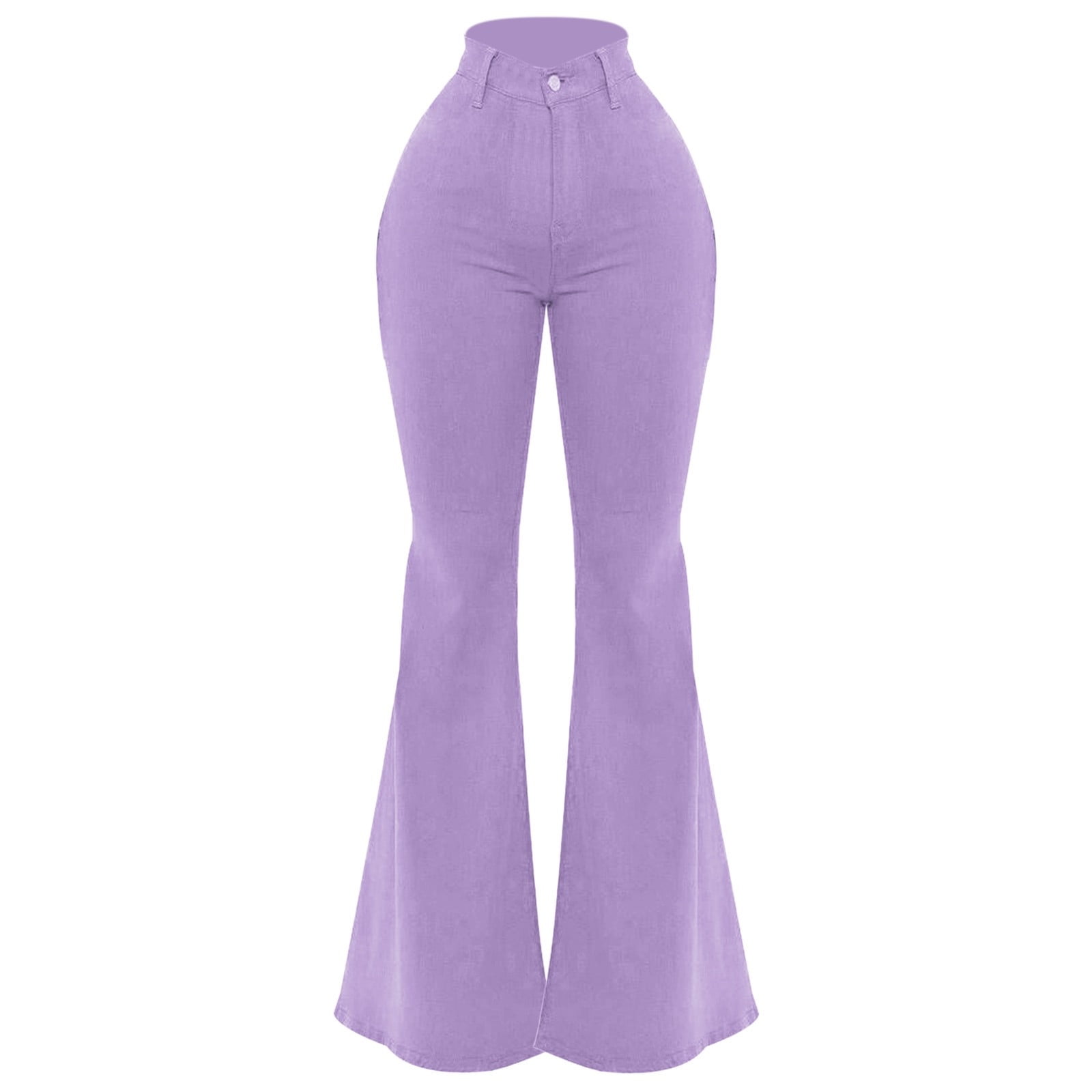 Wholesale Womens High Waist Rib Knit Tummy Control Flare Pants - Purpl –  S&G Apparel