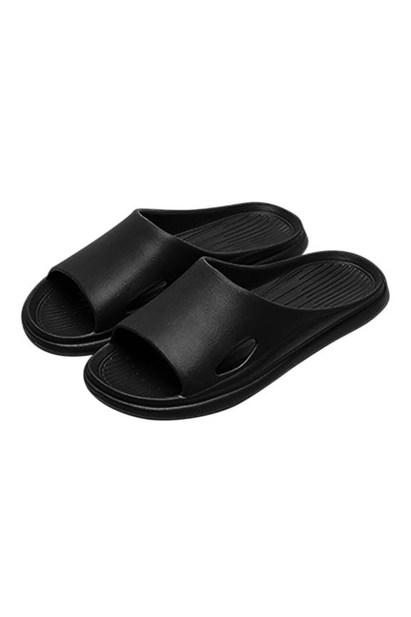 Shoes for Men Shower Shoes Quick Dry Non-Slip Bathroom Slippers for Men Dorm Home Slides,Black