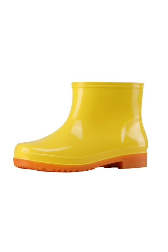 Shoes for Women Women's Short Ankle Rain Boots Lightweight Chelsea Rain Boots Rubber Waterproof Booties,Yellow