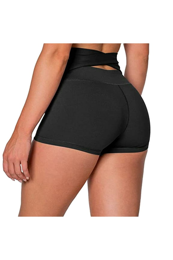 Shorts for Women Women's Workout Yoga Running Dance Gym Shorts High Waist Cheerleader Volleyball Short Pants Black,S