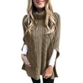 thumbnail image 1 of KaLI_store Striped Sweater Women's Deep V Neck Wrap Sweater Knitted Jumper Top Brown,M, 1 of 4
