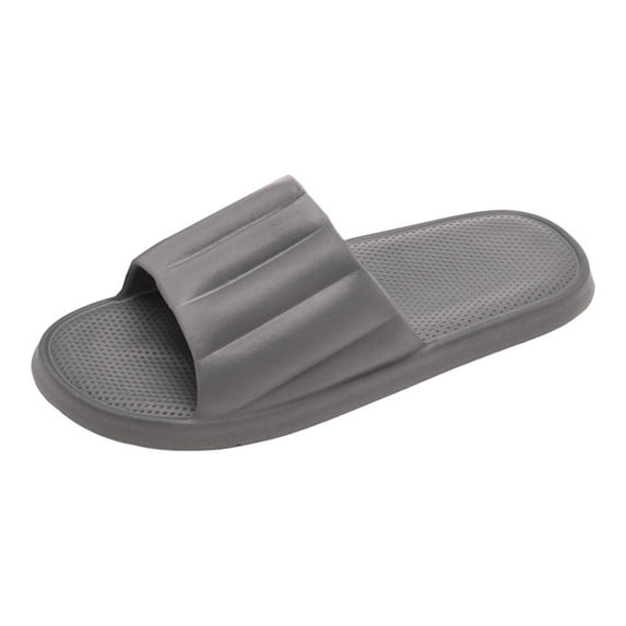 KaLI_store Summer Saving Clearance! Womens Slides Women Men Slippers Home Couple Shoes Indoor Outside Soft Soled Slippers Grey,8