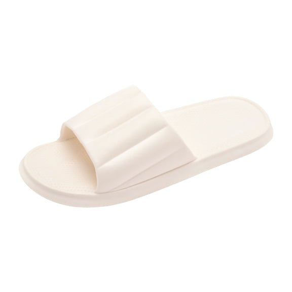 KaLI_store Summer Saving Clearance! Womens Slides Women Men Slippers Home Couple Shoes Indoor Outside Soft Soled Slippers White,8