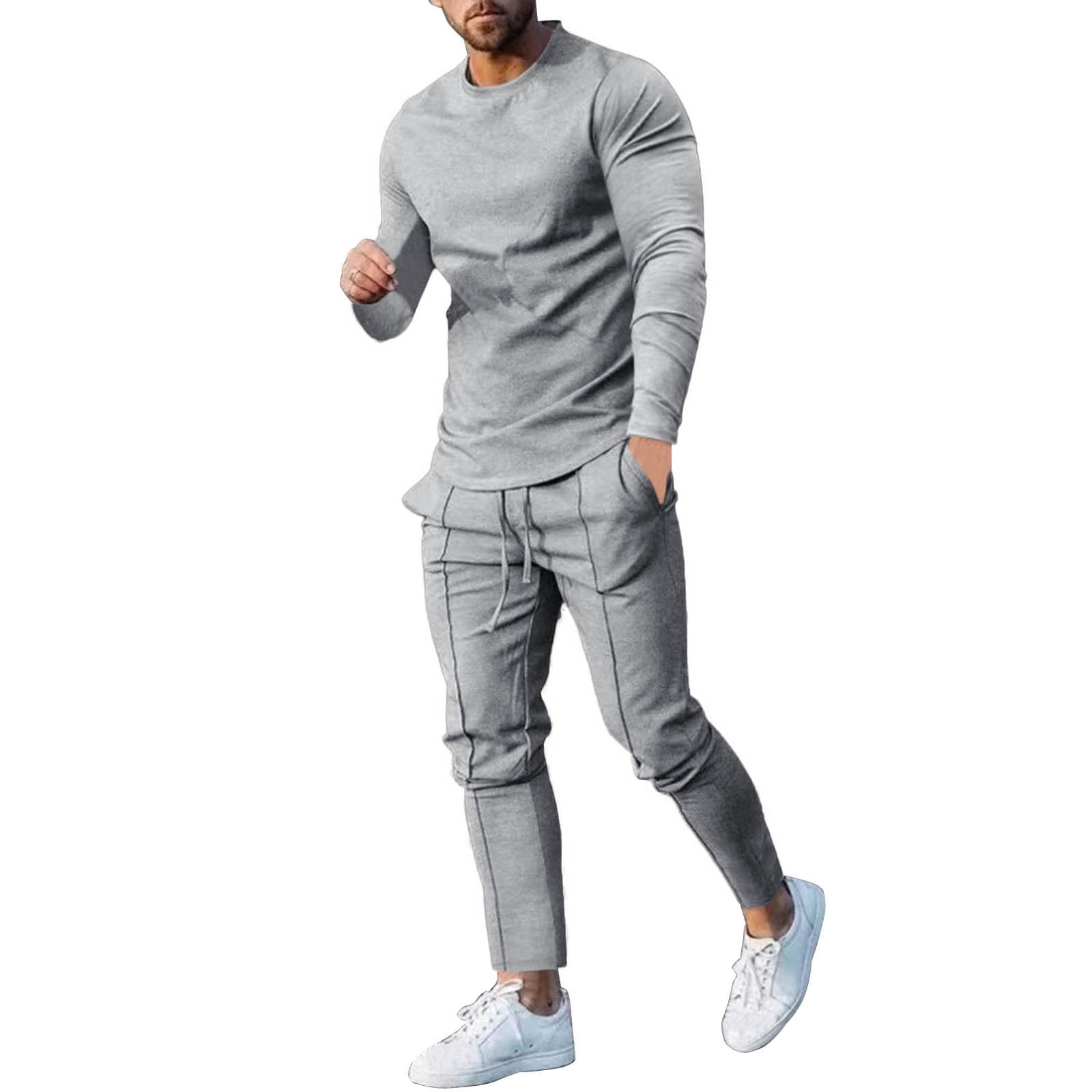 KaLI_store Suits for Men Fashion Men's Tracksuit 2 Piece Half-Zip