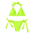thumbnail image 1 of KaLI_store Swimsuit Women Women's Keyhole Swimsuit Cutout High Neck Halter Bikini Sets for Women Green,XL, 1 of 3