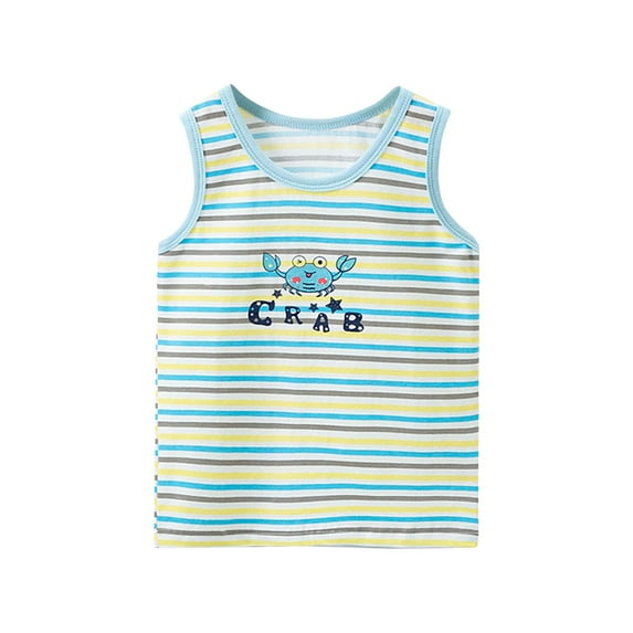 KaLI_store Toddler Boy Shirts Boy's Color Block Graphic Tees Sleeveless Round Neck T Shirts Tee Tops Yellow,5-6 Years