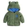 thumbnail image 1 of KaLI_store Toddler Coats for Boys Boys Thicken Hooded Jacket Warm Outdoor Cute Fashion for Winter Autumn Green,9-12 Months, 1 of 4