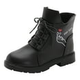 thumbnail image 1 of KaLI_store Toddler Girl Boot Winter Girl Shoes Soft Sole Anti-Slip Toddler Snow Warm Boots Black,3, 1 of 5