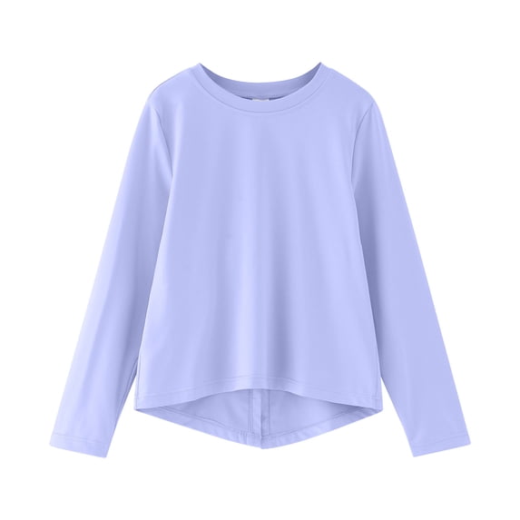 KaLI_store Toddler Girl Clothes Girls Striped Color Block Sweatshirts Kids Crewneck Long Sleeve Pullover Tops Purple,8-9 Years