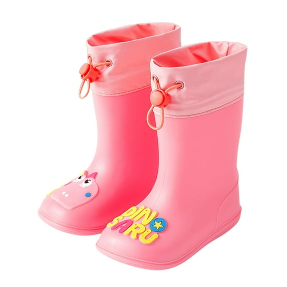 KaLI_store Toddler Girl Rain Boots Kids Rain Boots for Girls Boys Waterproof Rubber Cute Printed Boots B,7