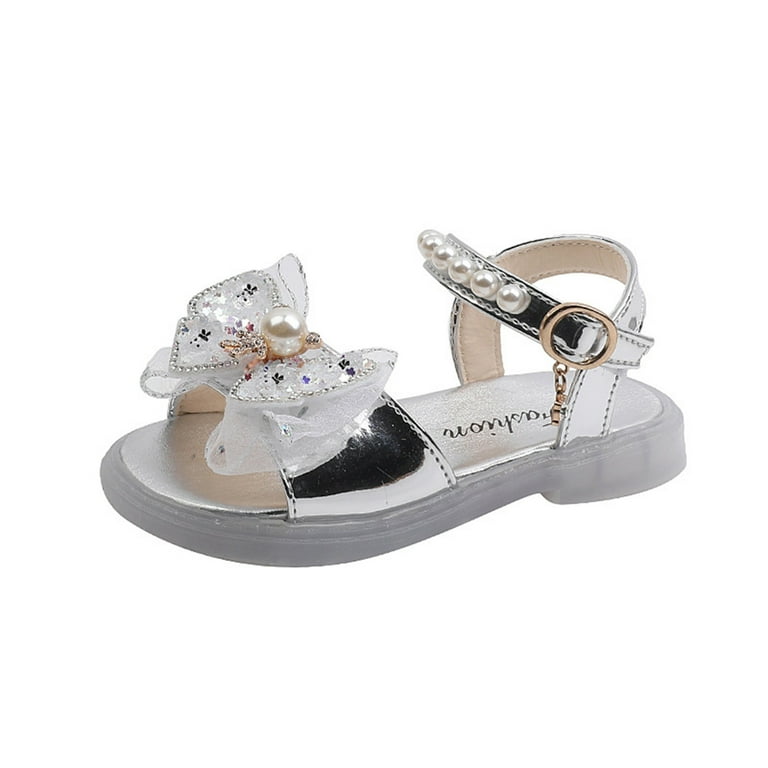 Childrens silver sandals sale
