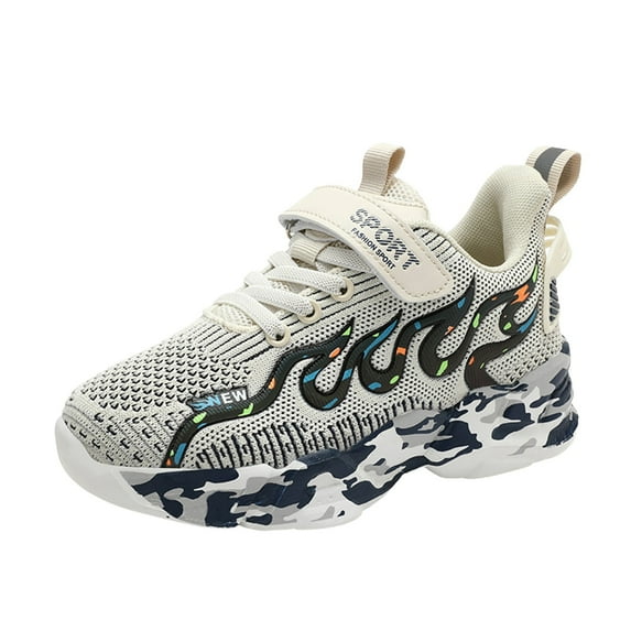 KaLI_store Toddler Walking Shoes Boys' Girls' Kids Sneakers Breathable Mesh Sports Shoes Lightweight Running Shoes for Kids Fashion Athletic Shoes(Beige,Size 13 Little Child)