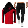 thumbnail image 1 of KaLI_store Tracksuit Men Men's 2 Piece Outfit Graphic Print Sweatshirt with Drawstring Pants Set Red,L, 1 of 5