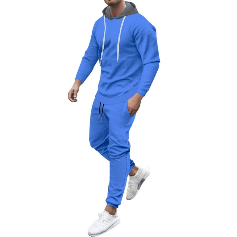 KaLI_store Mens Suits Men's Tracksuit 2 Piece Sweatsuits Zip Polo