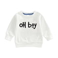 thumbnail image 1 of KaLI_store Trendy Hoodies Boys Hoodie Neck Long Sleeve Graphic T-Shirt White,2-3 Years, 1 of 2