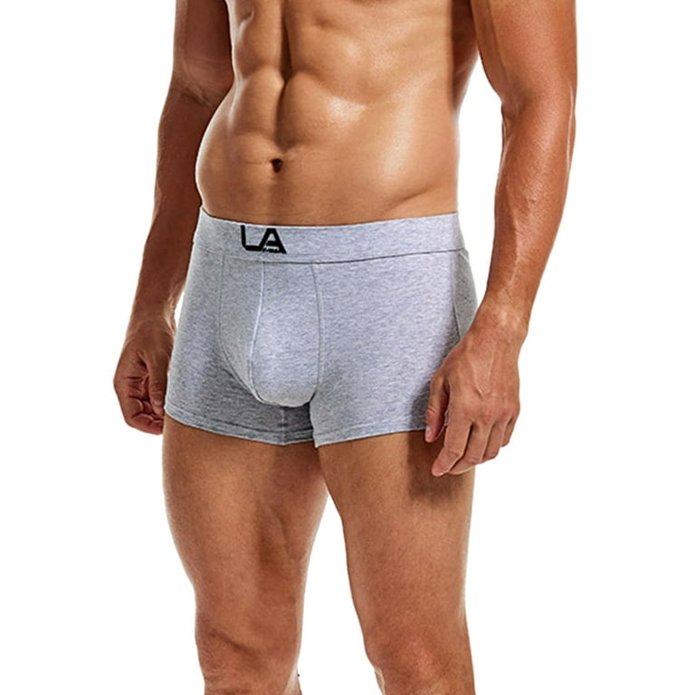 KaLI_store Underwear Man Men's Underwear Briefs Pack Enhancing Ball Pouch  Low Rise Bikini Briefs for Male Grey,M