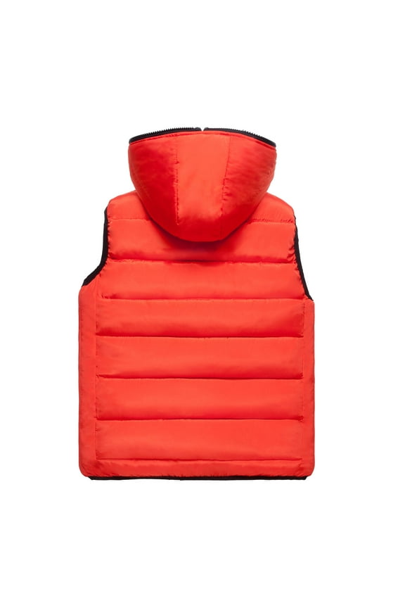 Vest for Men Outerwear Mens Winter Coats Trench Parkas Winter Casual Solid Windbreaker Overcoat Orange,XL