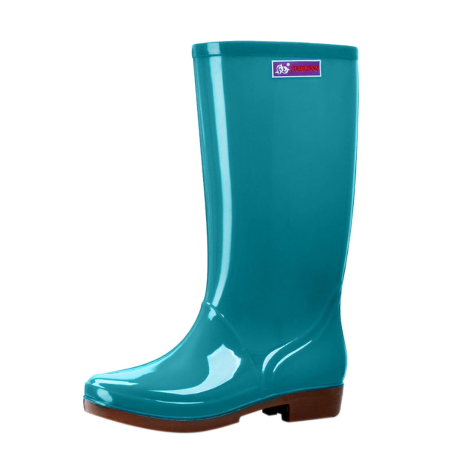 KaLI_store Water Shoes Women's Ankle Rain Boots Waterproof Chelsea Booties Short Rain Shoes for Women,Blue