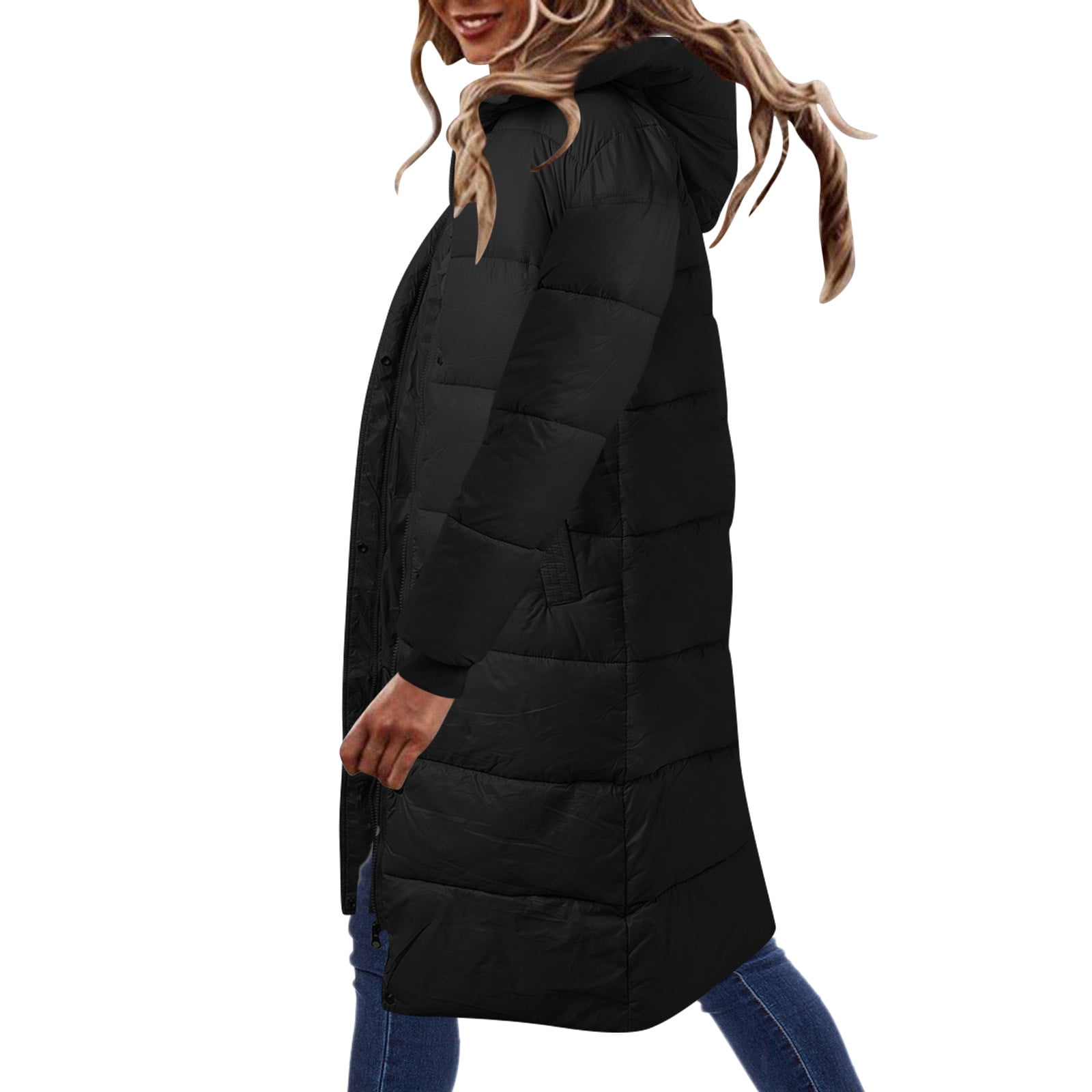 KaLI_store Winter Parkas for Women Women's Winter Thicken Padded Parka