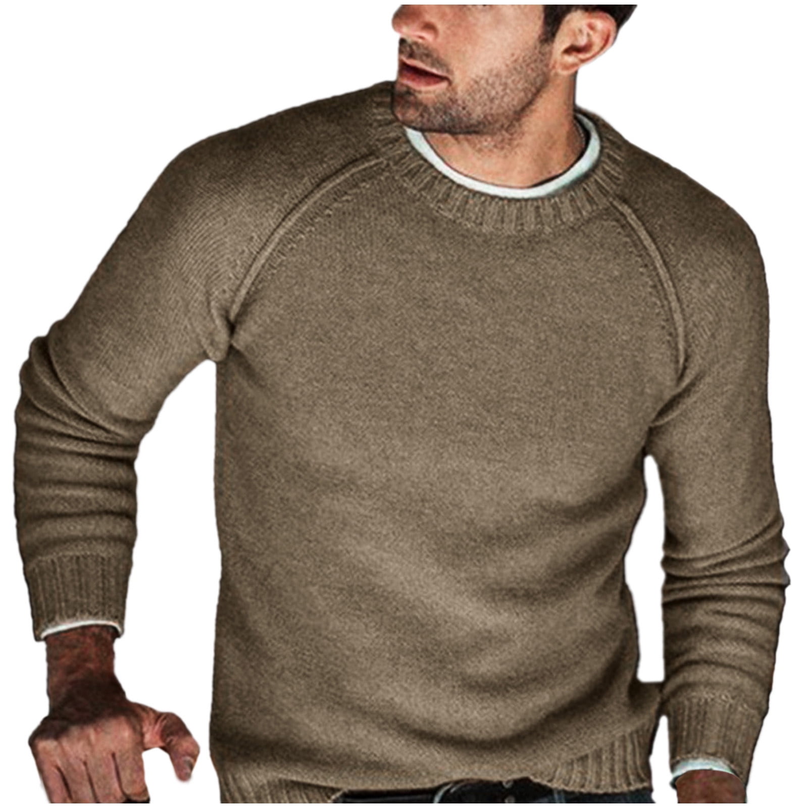 KaLI store Winter Sweaters for Men Sweater for Men Vintage Solid