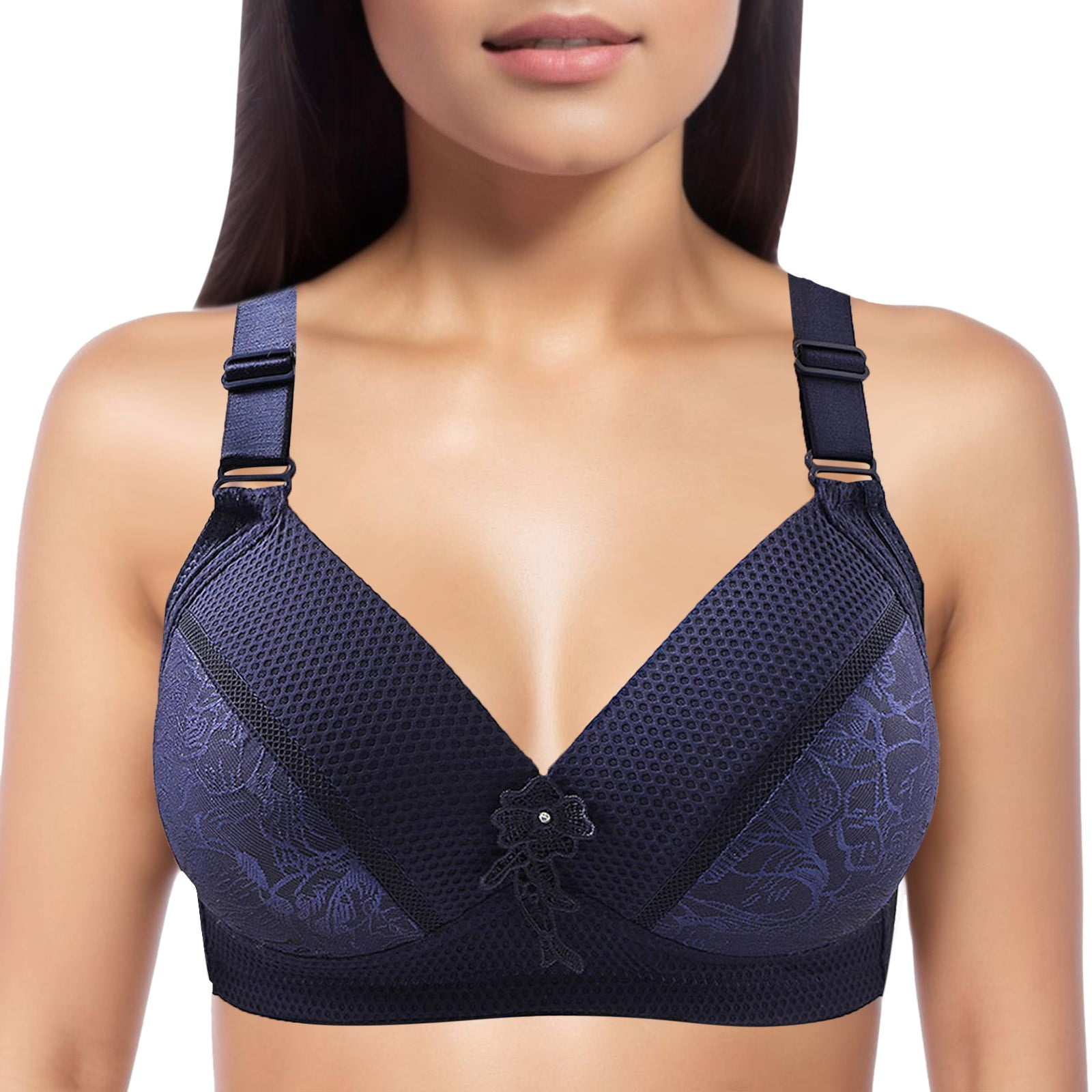 KaLI_store Women Lingeries Wireless Bra Seamless Bra for Women Ultra Comfort Bra V Neck
