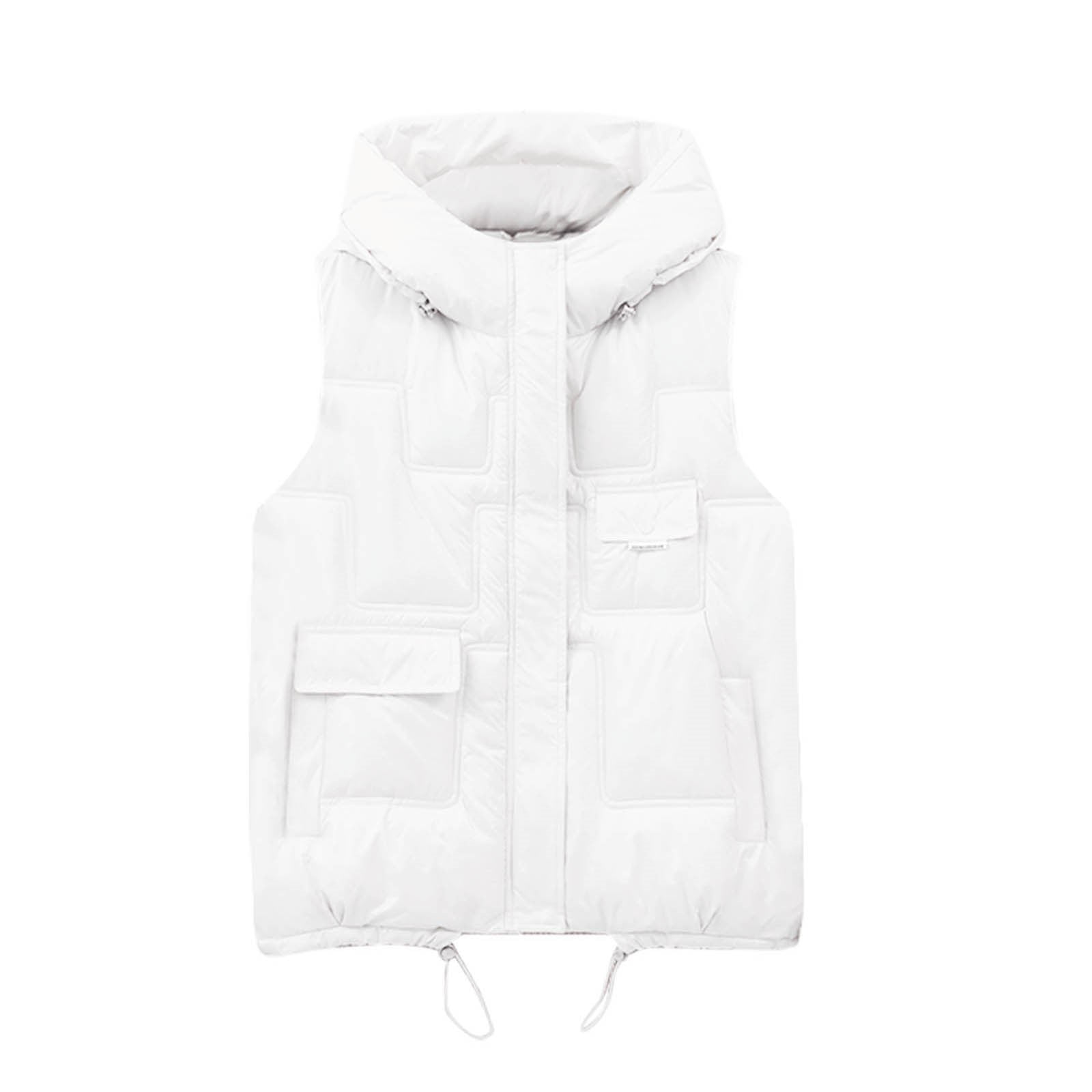 KaLI_store Women Vests Outerwear Puffer Vest Women Zip Up