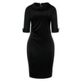 thumbnail image 1 of KaLI_store Women's Formal Dresses Dresses for Women Criss-Cross Satin Spaghetti Strap Backless Long Dress A-Line Hem Side Split Wedding Dresses Black,S, 1 of 2