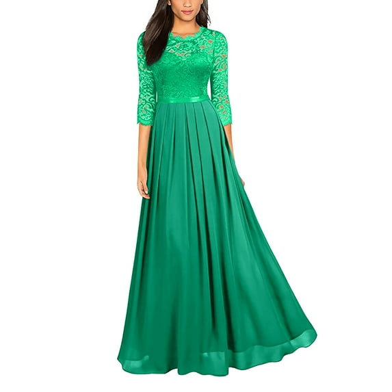 KaLI_store Women's Formal Dresses Formal Dresses for Women Evening Party Halter Neck Sleeveless Ruffle Split Guest Ball Gowns Prom Dress Green,XL