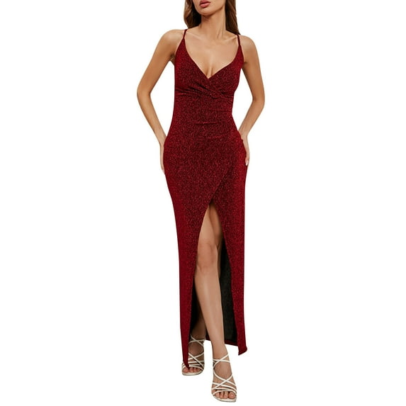 KaLI_store Women's Formal Dresses Women Vintage Dresses, Modest Bridesmaid Dress, Formal Prom Tea Dress Red,S