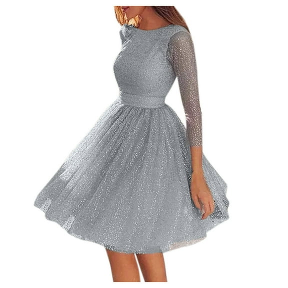 KaLI_store Women's Formal Dresses Women's Sleeveless One Shoulder Ruffle High Split Party Evening Long Formal Dress Grey,3XL
