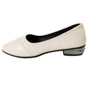 KaLI_store Women's Loafers Loafers for Women Classic Round Toe Slip On Loafers Comfortable Penny Casual Shoes,White