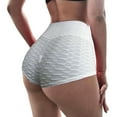 thumbnail image 1 of KaLI_store Women's Shorts Cross Waist Yoga Shorts for Women, Crossover Sports Gym Workout Running Shorts White,XL, 1 of 5