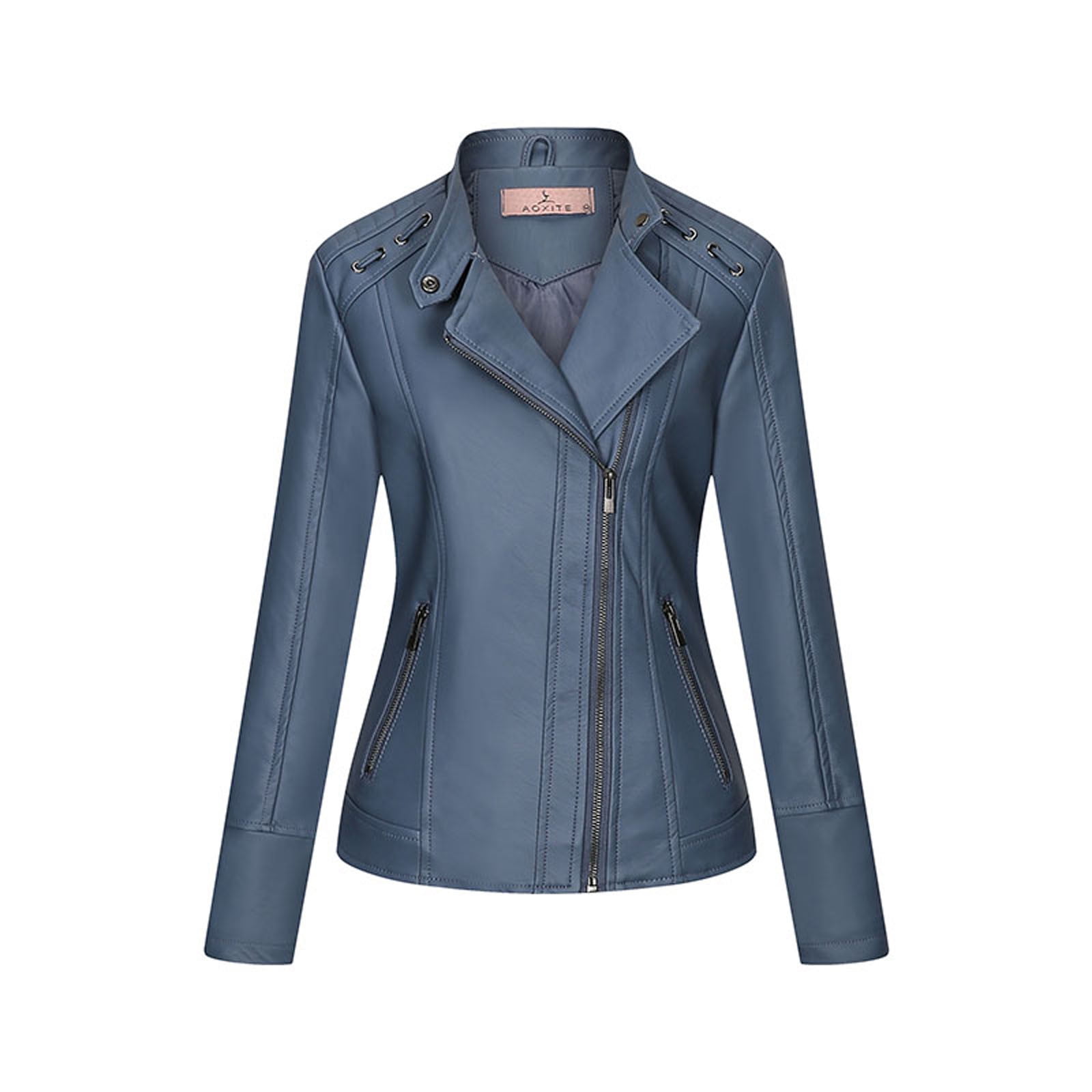 Ladies fitted top leather jacket uk