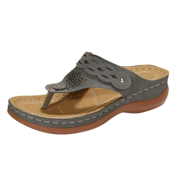 KaLI_store Womens Sandals Shoes for Women Sandals Breathable Dressy Summer Shoes Outdoor,Grey