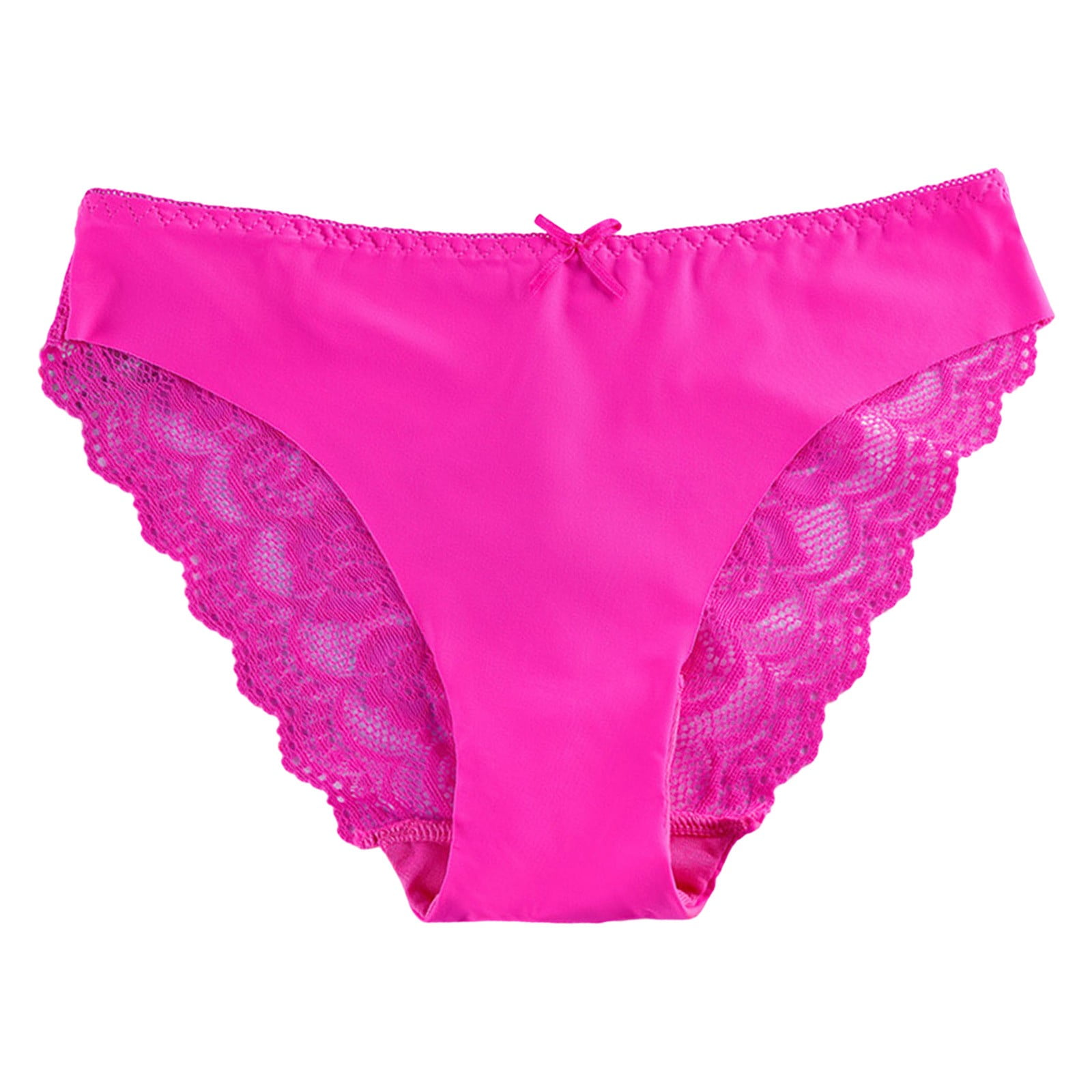KaLI_store Womens Seamless Underwear Womens UnderwearHigh Waist Underwear  for Women Soft Comfortable Briefs Panty Hot Pink,XL
