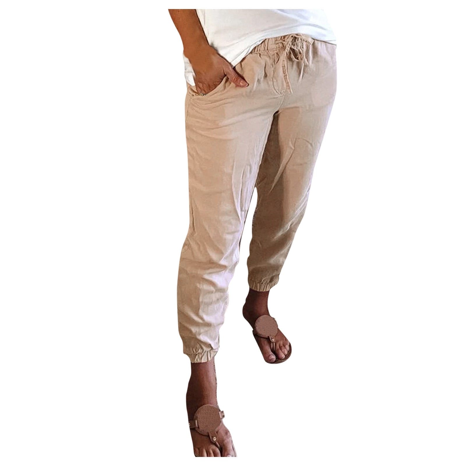 KaLI_store Womens Sweatpants Women's Casual High Waisted Wide Leg Pants  Button Down Straight Long Trousers Elegant Pants Office Work Black,M 