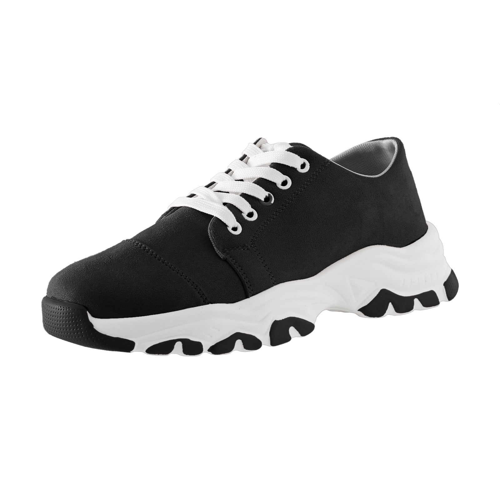 KaLI_store Womens Walking Shoes Women's Walking Shoes Slip-on Air Cushion Sneaker Lightweight Breathable Running Shoe Black,9