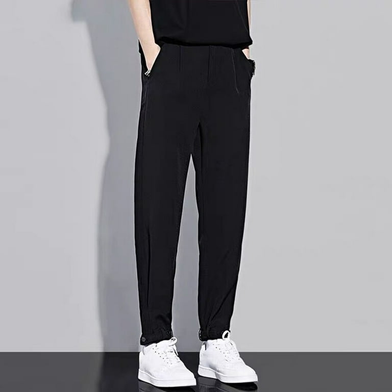 KaLI store Work Pants For Men Mens Elastic Waist Pants for Seniors Men s Adaptive Pants for Elderly with Zipper and Button