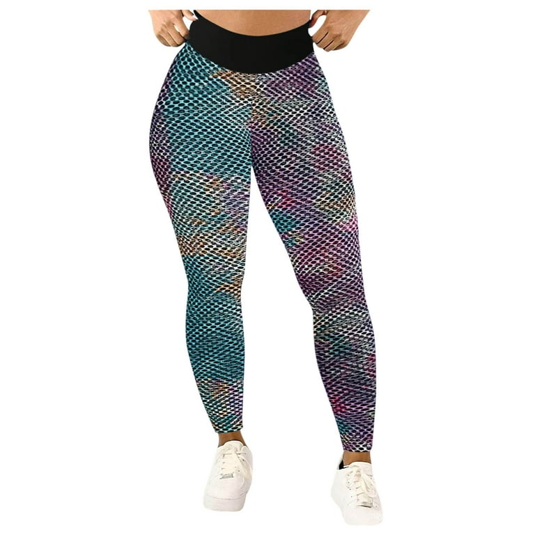 KaLI_store Work Pants for Women High Waisted Pattern Leggings for Women -  Buttery Soft Tummy Control Printed Pants for Workout Yoga Multicolor,XL