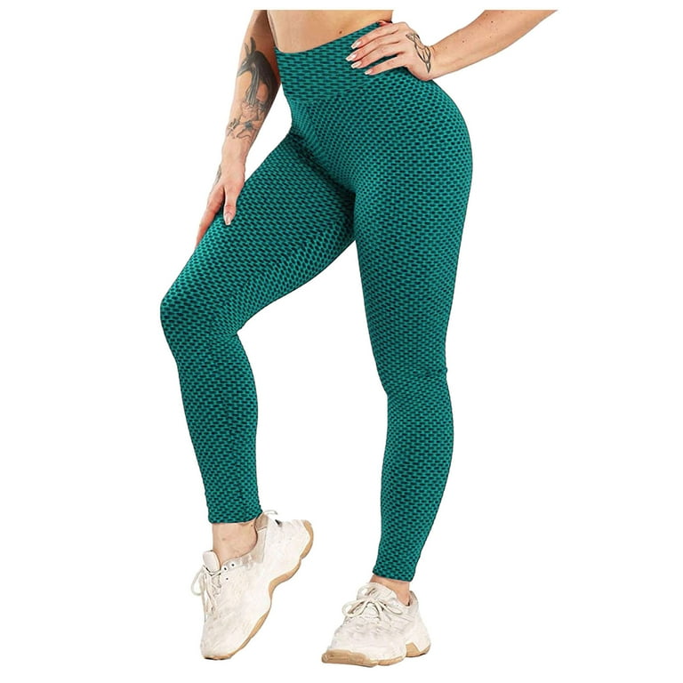 KaLI_store Work Pants for Women Women's Naked Feeling Workout Leggings -  High Waisted Yoga Pants with Side Pockets Running Tights Green,XL 